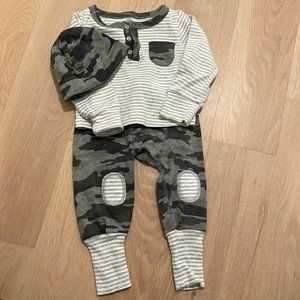 Mud Pie Boys Two piece outfit with matching hat